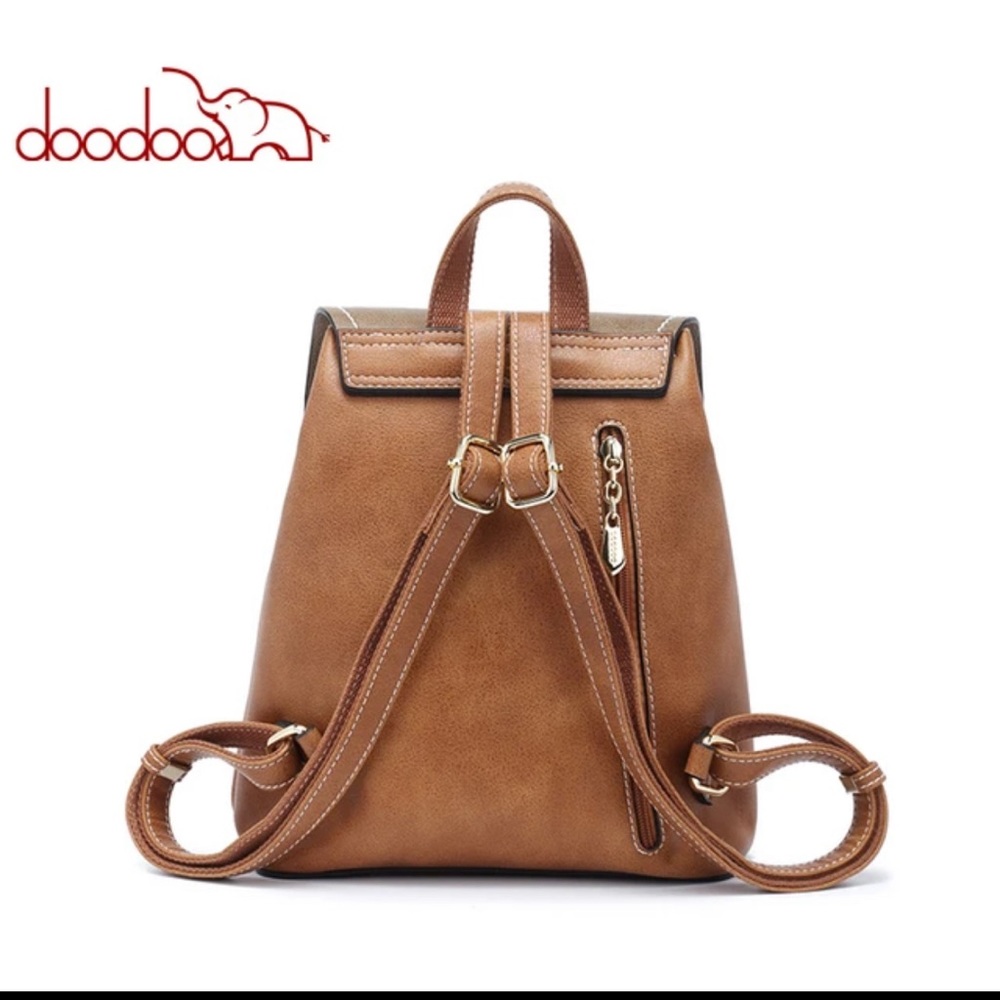 Women’s Backpack Purse in Tan Pu Leather for Multifunctional Use - Picture 9 of 9